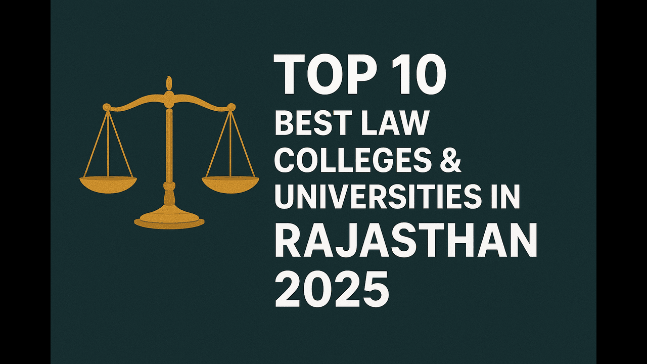 Discover the Top 10 Law Colleges & Universities in Rajasthan 2025. जानें राजस्थान के बेस्ट लॉ कॉलेज और यूनिवर्सिटी के बारे में, जहां मिलेगा बेहतरीन लीगल एजुकेशन, फैकल्टी और प्लेसमेंट अवसर।